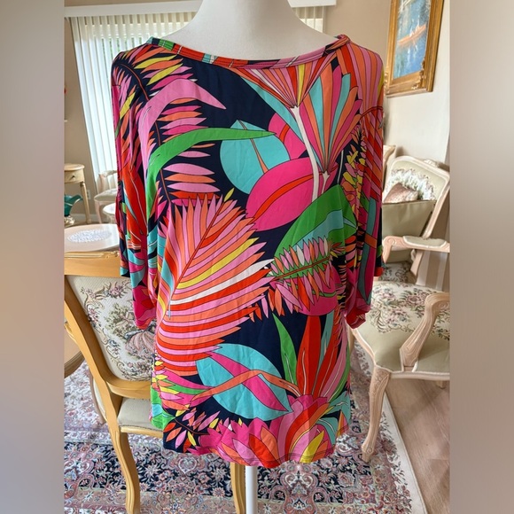 Trina Turk Tropical Cut-out Top - Size S - Picture 1 of 3